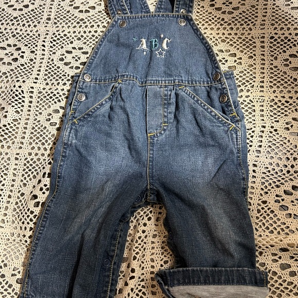 Please Mum jersey lined denim overalls size 6 months - Picture 8 of 13